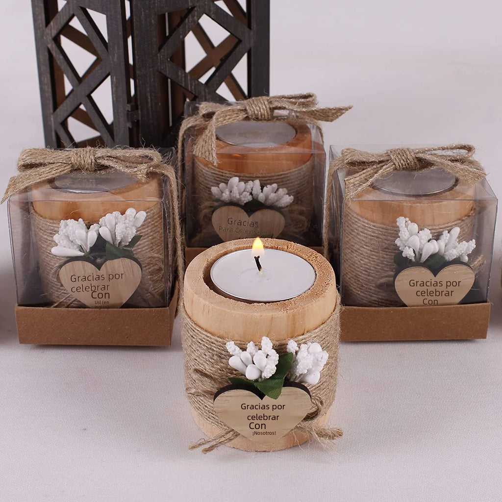 Wooden Candle Holder for Living Room and Parties