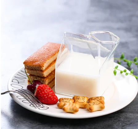 Square Milk Box Glass Cup