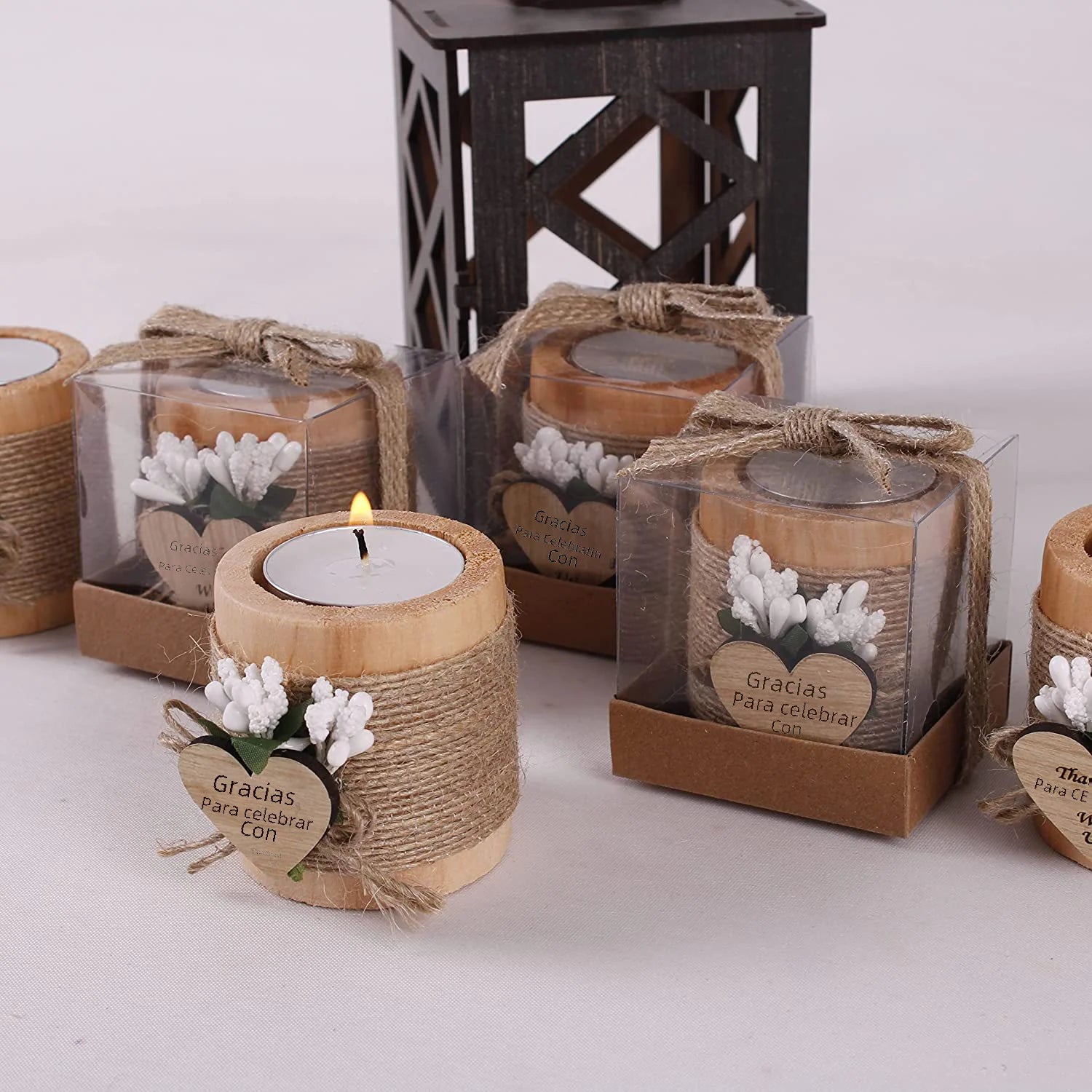 Wooden Candle Holder for Living Room and Parties