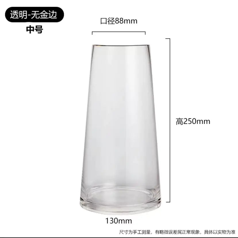 Luxury Gold Trim Glass Vase for Nordic Minimalist Decor