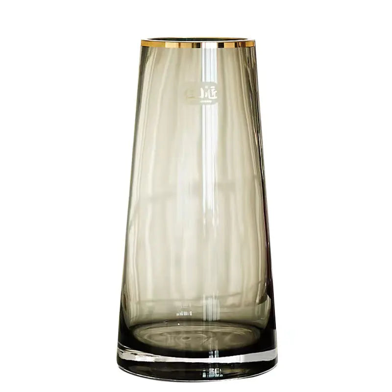 Luxury Gold Trim Glass Vase for Nordic Minimalist Decor