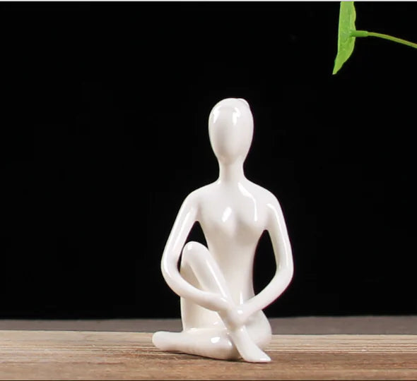 Abstract Yoga Girl Ceramic Home Decor Figurine