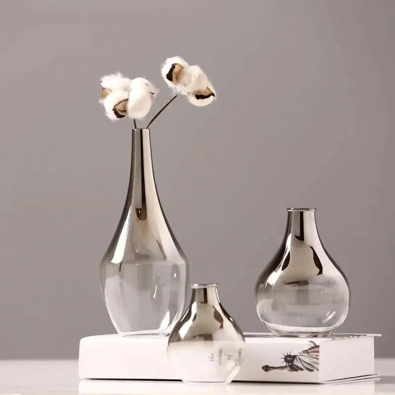 Modern Minimalist Glass Flower Vase for Home Decor