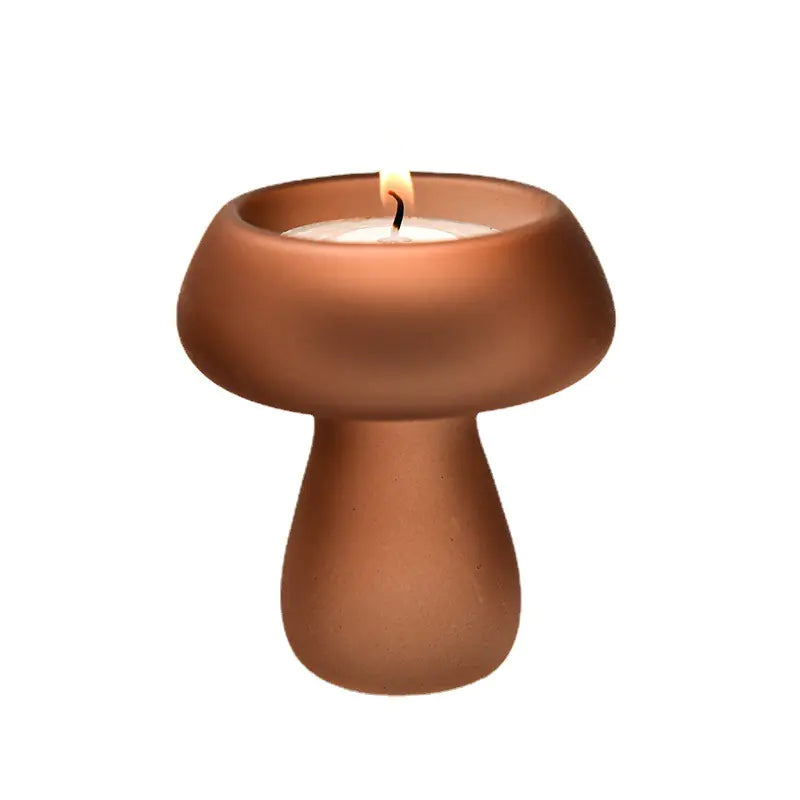 Creative Mushroom Glass Candle Holder for Home Decor