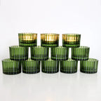 Christmas Green Ribbed Tealight Candle Holders — Set of 24