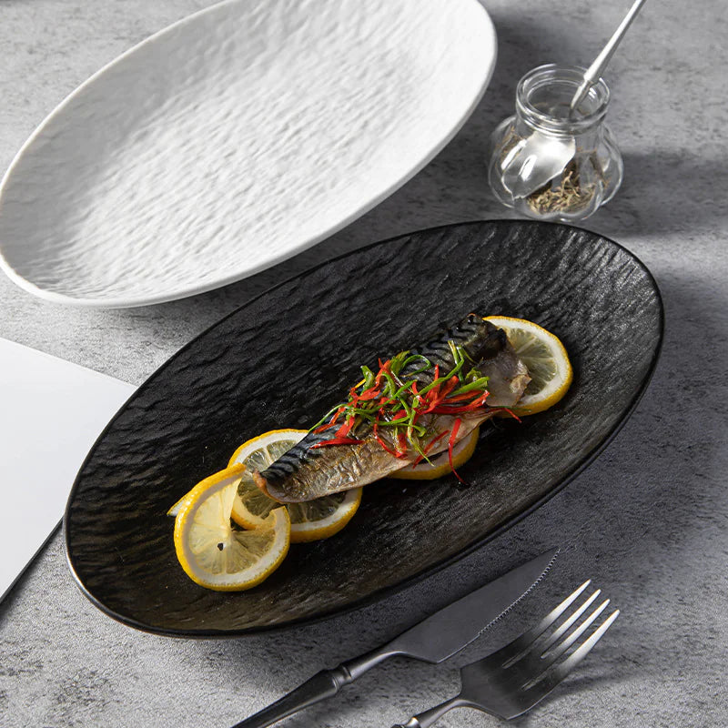 Large Oval Ceramic Plate for Kitchen Use