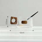 Walnut Glass Coffee Cup Set