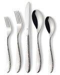 DANIALLI Modern Marettimo Hammered Silverware Set - 18/10 Stainless Steel Flatware for Elegant Dining - Dishwasher Safe Cutlery - Ideal for Home or Restaurant Use (80-Piece)