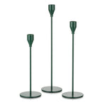 Candeldo Taper Candle Candlestick Holders: Set of 3 Green Tall Candle Stick Holder for Table Centerpiece Metal Candle Stand Home Decor