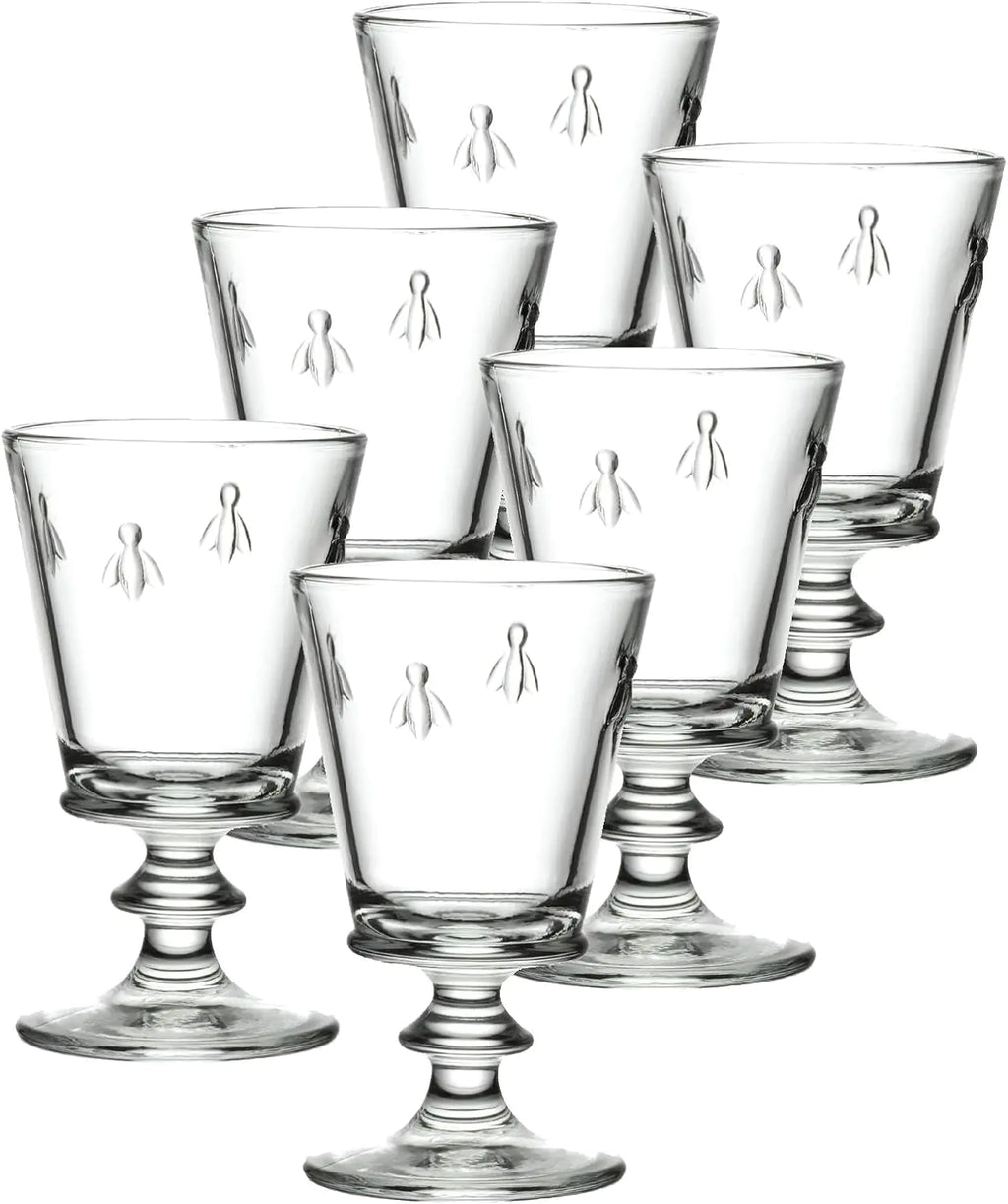 La Rochere Napoleon Bee Stemmed Wine Glass Set of 6 – Vintage Wine Glasses – La Rochere Bee Glassware Sets (12 oz)