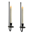 WHSLILR Metal Wall Candle Sconces Holder - Modern Candle Sconces Wall Decor Set of 2 Hanging Wall Candle Holder for Fireplace Hallway Living Room Farmhouse Stairway Wall Decor Black