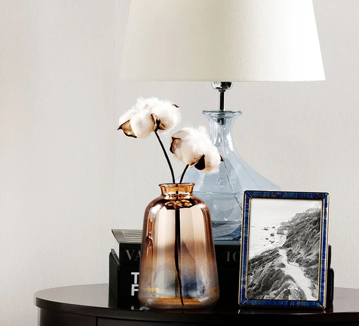 Nordic Modern Gold-Plated Glass Vase for Home Decor