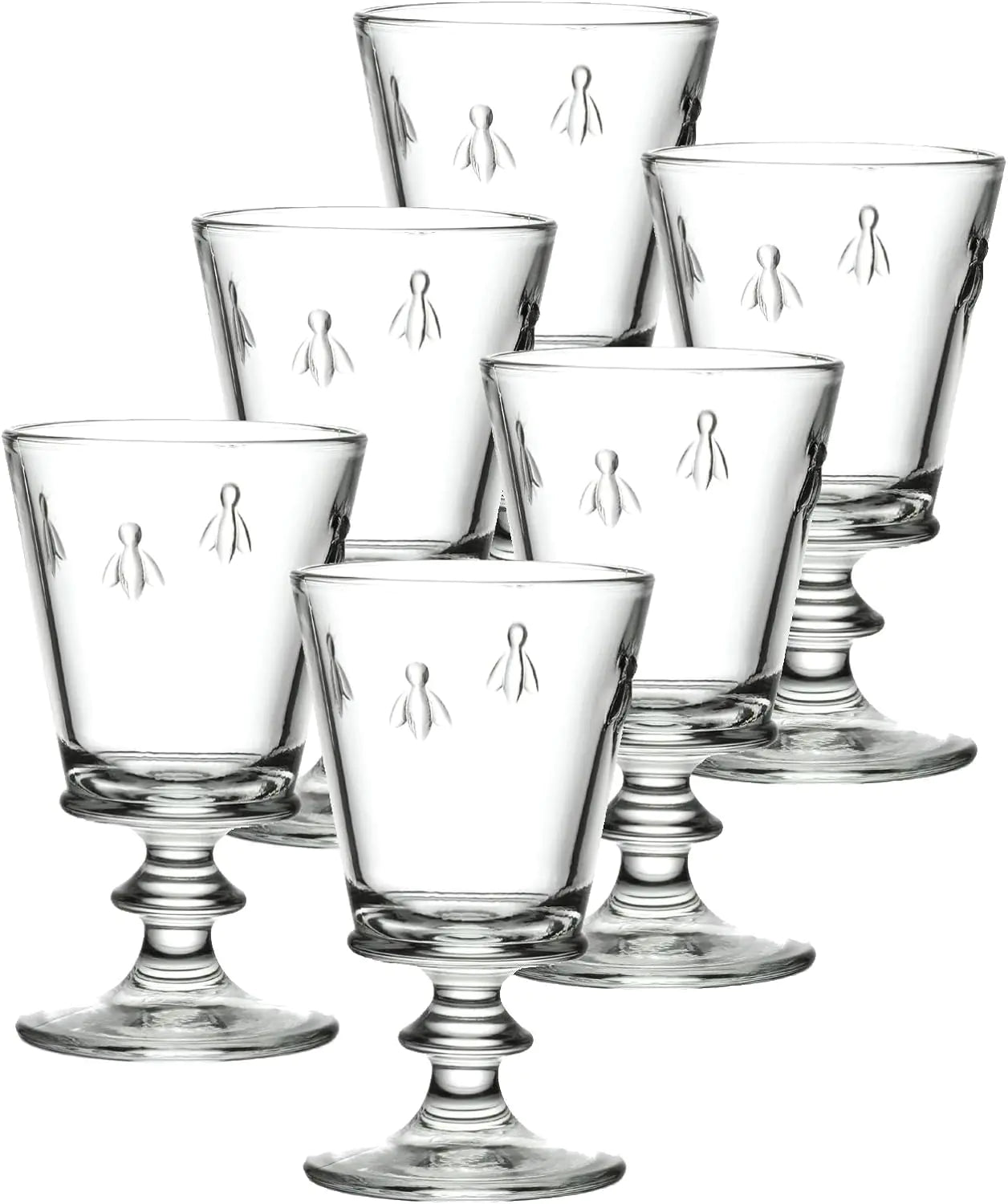 La Rochere Napoleon Bee Stemmed Wine Glass Set of 6 – Vintage Wine Glasses – La Rochere Bee Glassware Sets (12 oz)