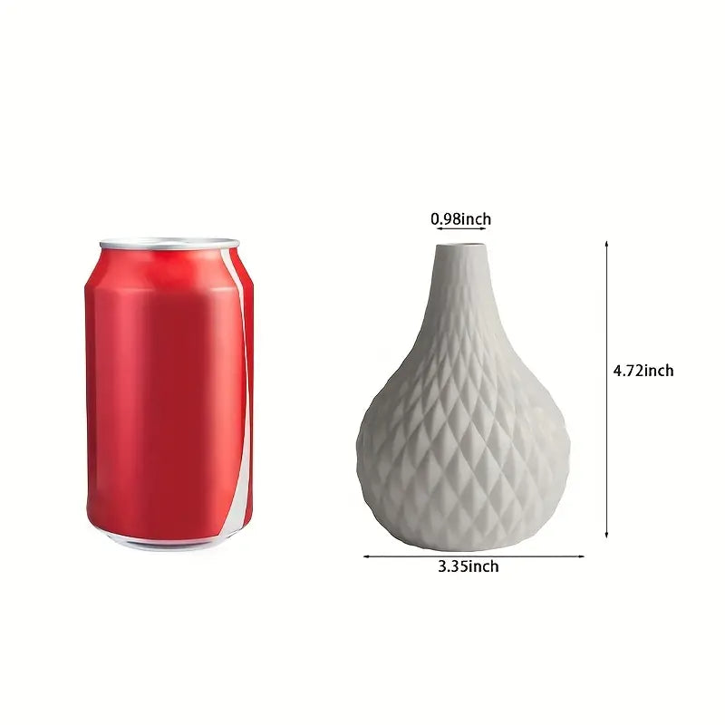 Modern White Ceramic Flower Vase for Home Decor