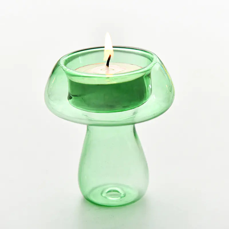Creative Mushroom Glass Candle Holder for Home Decor