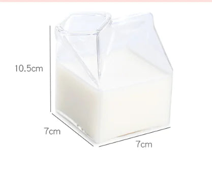 Square Milk Box Glass Cup