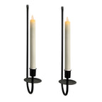 WHSLILR Metal Wall Candle Sconces Holder - Modern Candle Sconces Wall Decor Set of 2 Hanging Wall Candle Holder for Fireplace Hallway Living Room Farmhouse Stairway Wall Decor Black