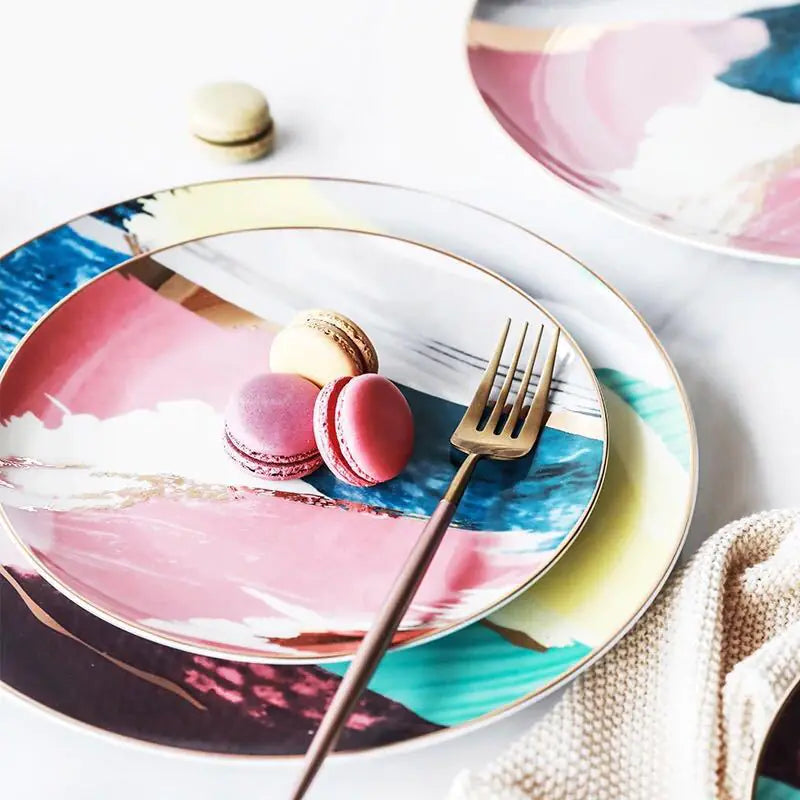 Ceramic Dinner Plates for Home Use and Banquets