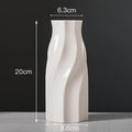 Modern Minimalist White Ceramic Flower Vase for Decor