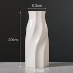 Modern Minimalist White Ceramic Flower Vase for Decor