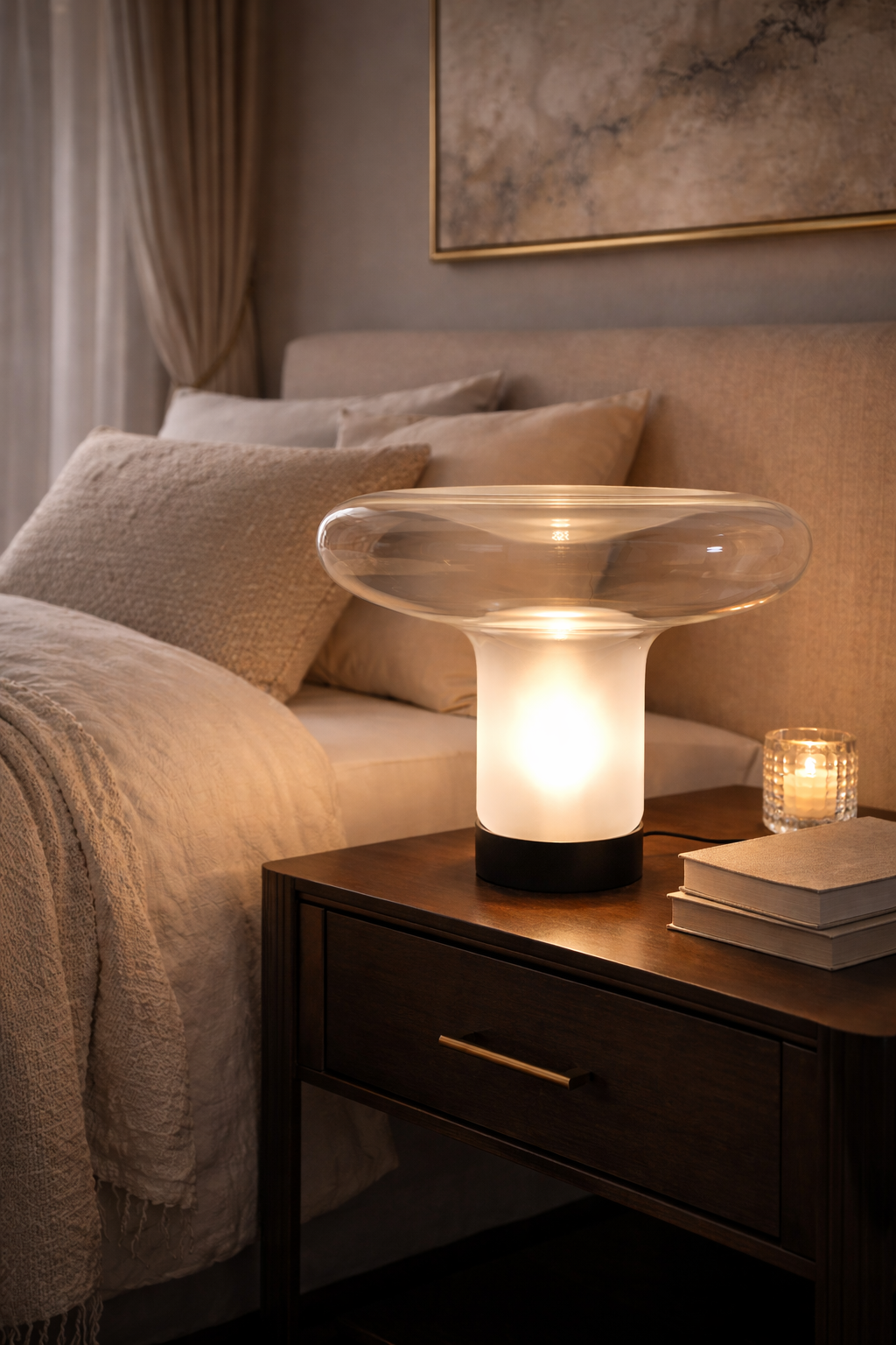 Italian Designer Glass Table Lamp for Luxury Decor