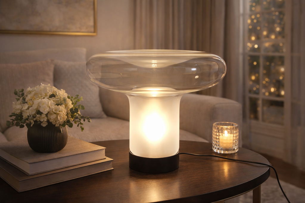 Italian Designer Glass Table Lamp for Luxury Decor