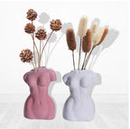 Nordic Minimalist Ceramic Vase with Figurine Decor